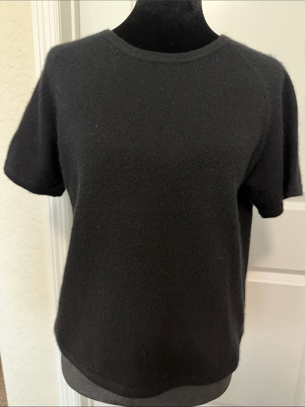 J. Jill 100% Cashmere Black Short-Sleeve Tee